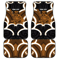 Karaka Aotearoa Atua Tumatauenga Personalised Car Mats Maori God Of War Tiki With Taiaha LT14 - Polynesian Pride