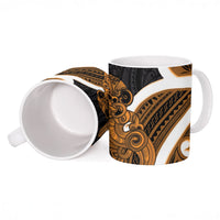 Karaka Aotearoa Atua Tumatauenga Ceramic Mug Maori God Of War Tiki With Taiaha LT14 - Polynesian Pride