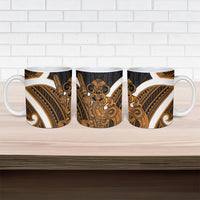 Karaka Aotearoa Atua Tumatauenga Ceramic Mug Maori God Of War Tiki With Taiaha LT14 - Polynesian Pride