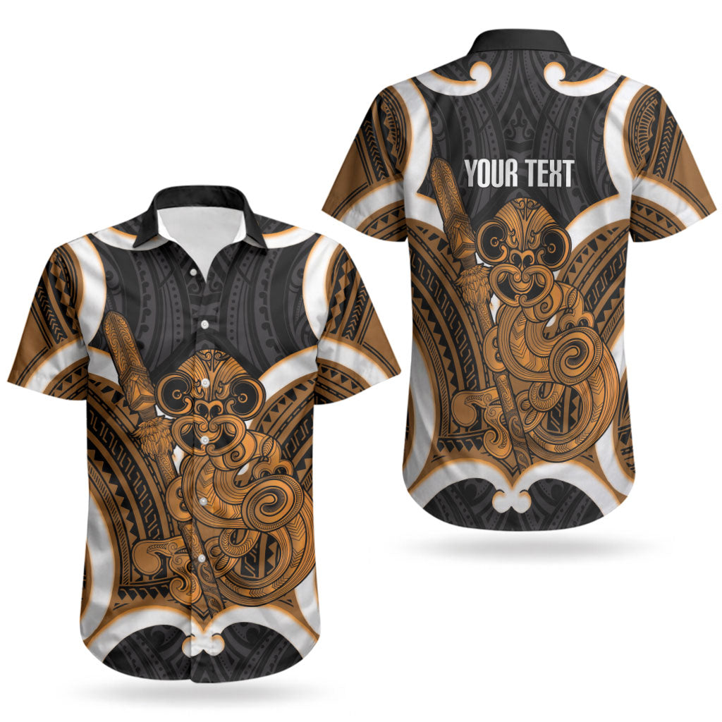 Karaka Aotearoa Atua Tumatauenga Personalised Couples Matching Puletasi and Hawaiian Shirt Maori God Of War Tiki With Taiaha LT14 - Polynesian Pride