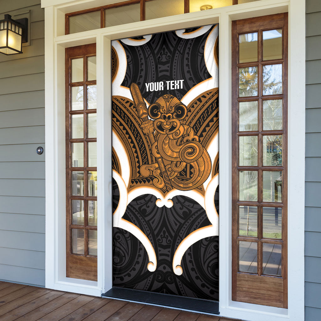 Karaka Aotearoa Atua Tumatauenga Personalised Door Cover Maori God Of War Tiki With Taiaha LT14 - Polynesian Pride