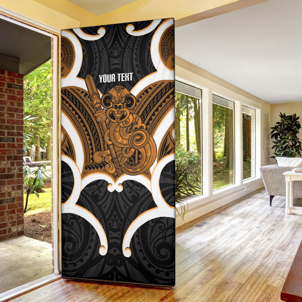 Karaka Aotearoa Atua Tumatauenga Personalised Door Cover Maori God Of War Tiki With Taiaha LT14 - Polynesian Pride
