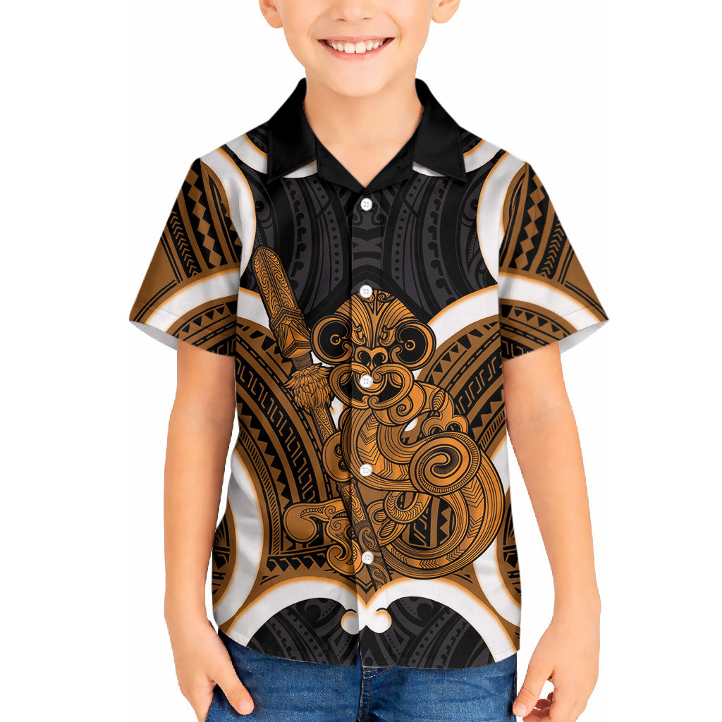 Karaka Aotearoa Atua Tumatauenga Personalised Hawaiian Shirt Maori God Of War Tiki With Taiaha LT14 - Polynesian Pride