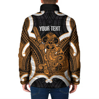 Karaka Aotearoa Atua Tumatauenga Personalised Padded Jacket Maori God Of War Tiki With Taiaha LT14 - Polynesian Pride