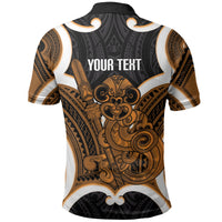 Karaka Aotearoa Atua Tumatauenga Personalised Polo Shirt Maori God Of War Tiki With Taiaha LT14 - Polynesian Pride