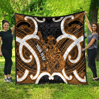 Karaka Aotearoa Atua Tumatauenga Personalised Quilt Maori God Of War Tiki With Taiaha LT14 - Polynesian Pride