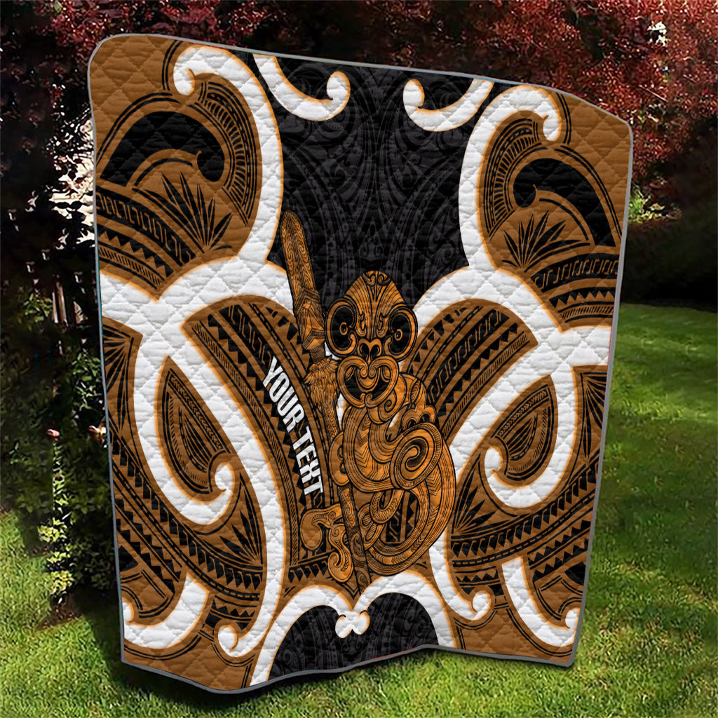 Karaka Aotearoa Atua Tumatauenga Personalised Quilt Maori God Of War Tiki With Taiaha LT14 - Polynesian Pride
