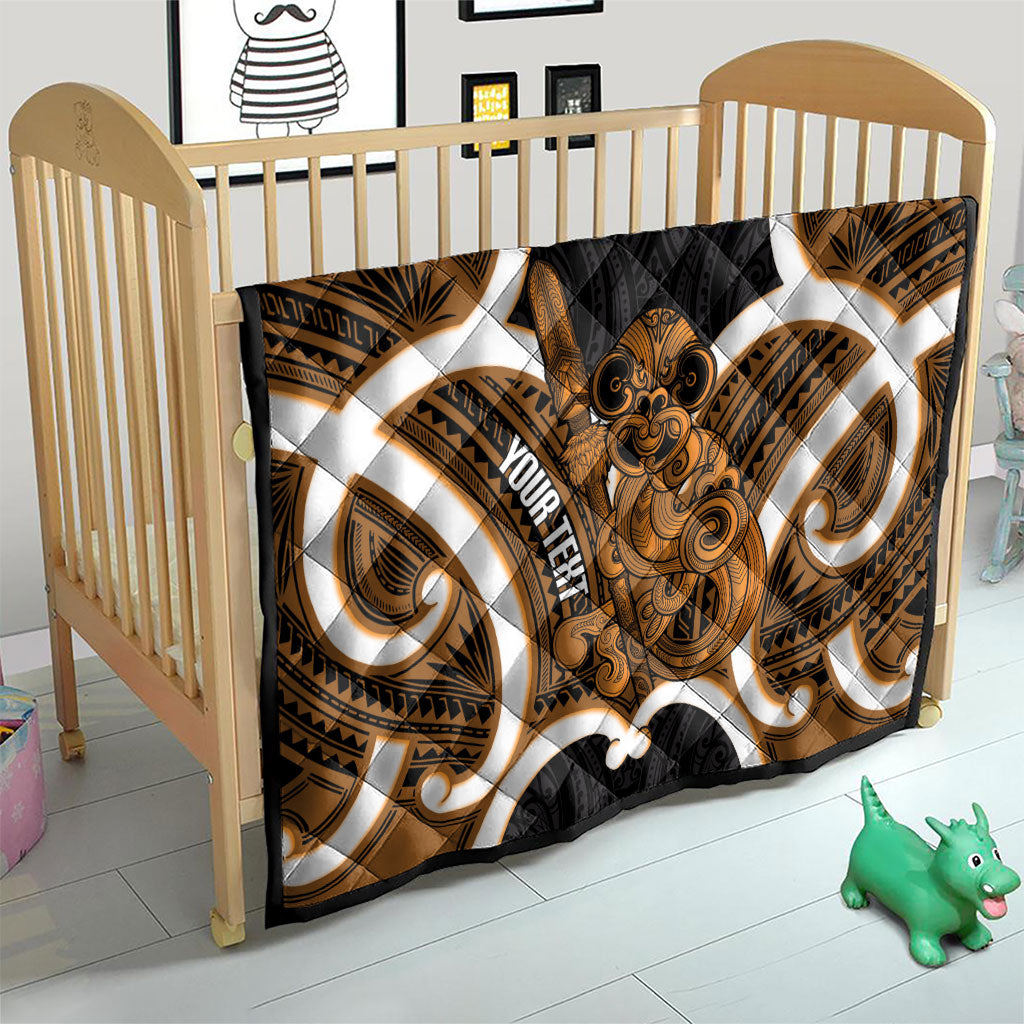 Karaka Aotearoa Atua Tumatauenga Personalised Quilt Maori God Of War Tiki With Taiaha LT14 - Polynesian Pride