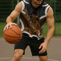 Karaka Aotearoa Atua Tumatauenga Personalised Sleeveless Hoodie Maori God Of War Tiki With Taiaha LT14 - Polynesian Pride