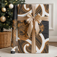 Karaka Aotearoa Atua Tumatauenga Personalised Wrapping Paper Maori God Of War Tiki With Taiaha LT14 - Polynesian Pride