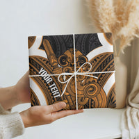Karaka Aotearoa Atua Tumatauenga Personalised Wrapping Paper Maori God Of War Tiki With Taiaha LT14 - Polynesian Pride