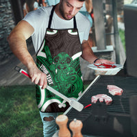 Kakariki Aotearoa Atua Tumatauenga Personalised Apron Maori God Of War Tiki With Taiaha LT14 - Polynesian Pride