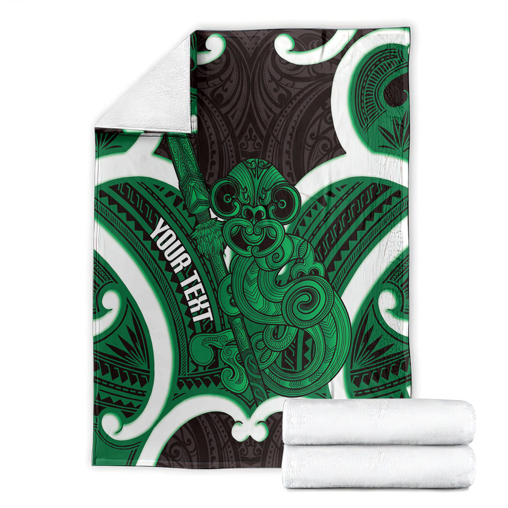 Kakariki Aotearoa Atua Tumatauenga Personalised Blanket Maori God Of War Tiki With Taiaha LT14 - Polynesian Pride