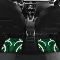Kakariki Aotearoa Atua Tumatauenga Personalised Car Mats Maori God Of War Tiki With Taiaha LT14 Set 2pcs - Back Green - Polynesian Pride