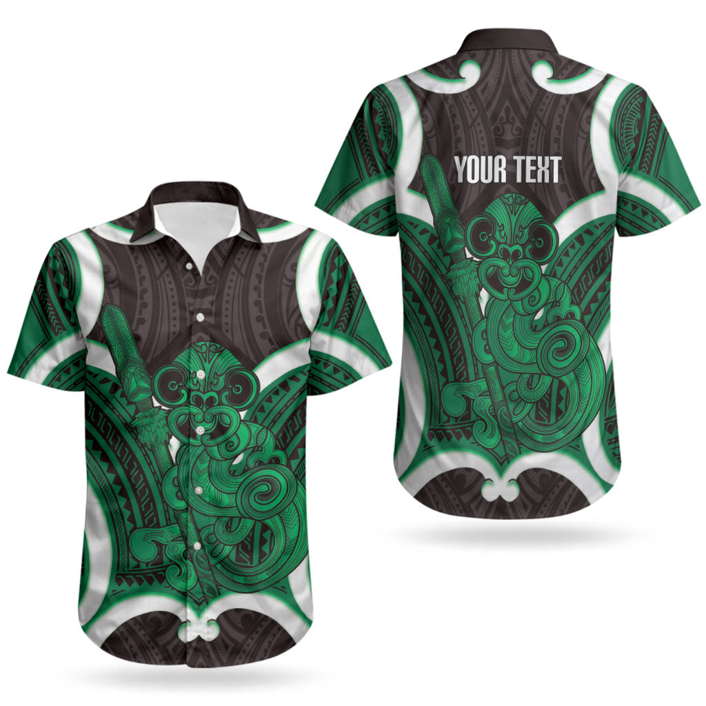 Kakariki Aotearoa Atua Tumatauenga Personalised Couples Matching Off Shoulder Maxi Dress and Hawaiian Shirt Maori God Of War Tiki With Taiaha LT14 - Polynesian Pride