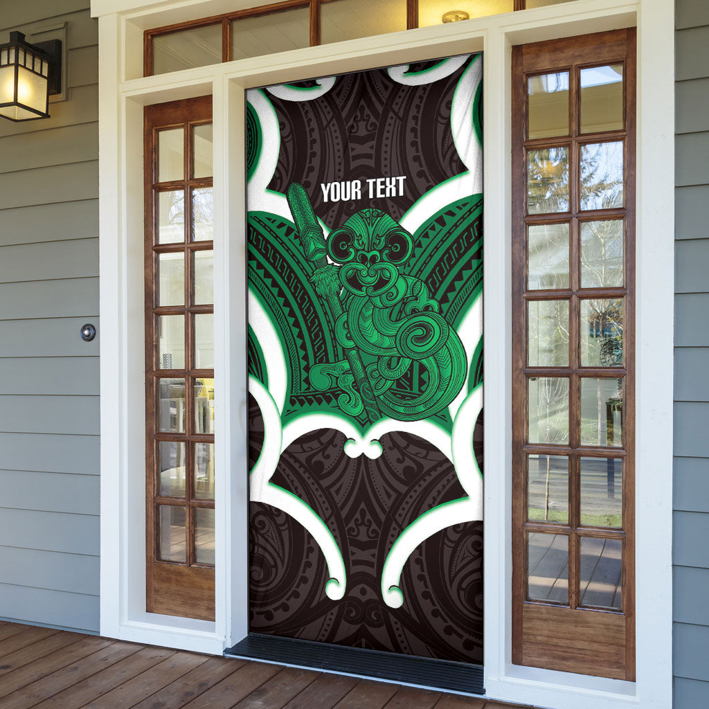 Kakariki Aotearoa Atua Tumatauenga Personalised Door Cover Maori God Of War Tiki With Taiaha LT14 - Polynesian Pride