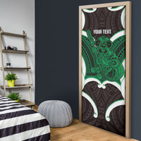 Kakariki Aotearoa Atua Tumatauenga Personalised Door Cover Maori God Of War Tiki With Taiaha LT14 - Polynesian Pride