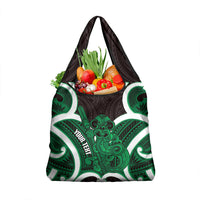 Kakariki Aotearoa Atua Tumatauenga Personalised Grocery Bag Maori God Of War Tiki With Taiaha LT14 1-pack One Size Green - Polynesian Pride