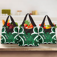 Kakariki Aotearoa Atua Tumatauenga Personalised Grocery Bag Maori God Of War Tiki With Taiaha LT14 3-pack One Size Green - Polynesian Pride