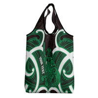 Kakariki Aotearoa Atua Tumatauenga Personalised Grocery Bag Maori God Of War Tiki With Taiaha LT14 - Polynesian Pride