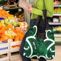 Kakariki Aotearoa Atua Tumatauenga Personalised Grocery Bag Maori God Of War Tiki With Taiaha LT14 - Polynesian Pride