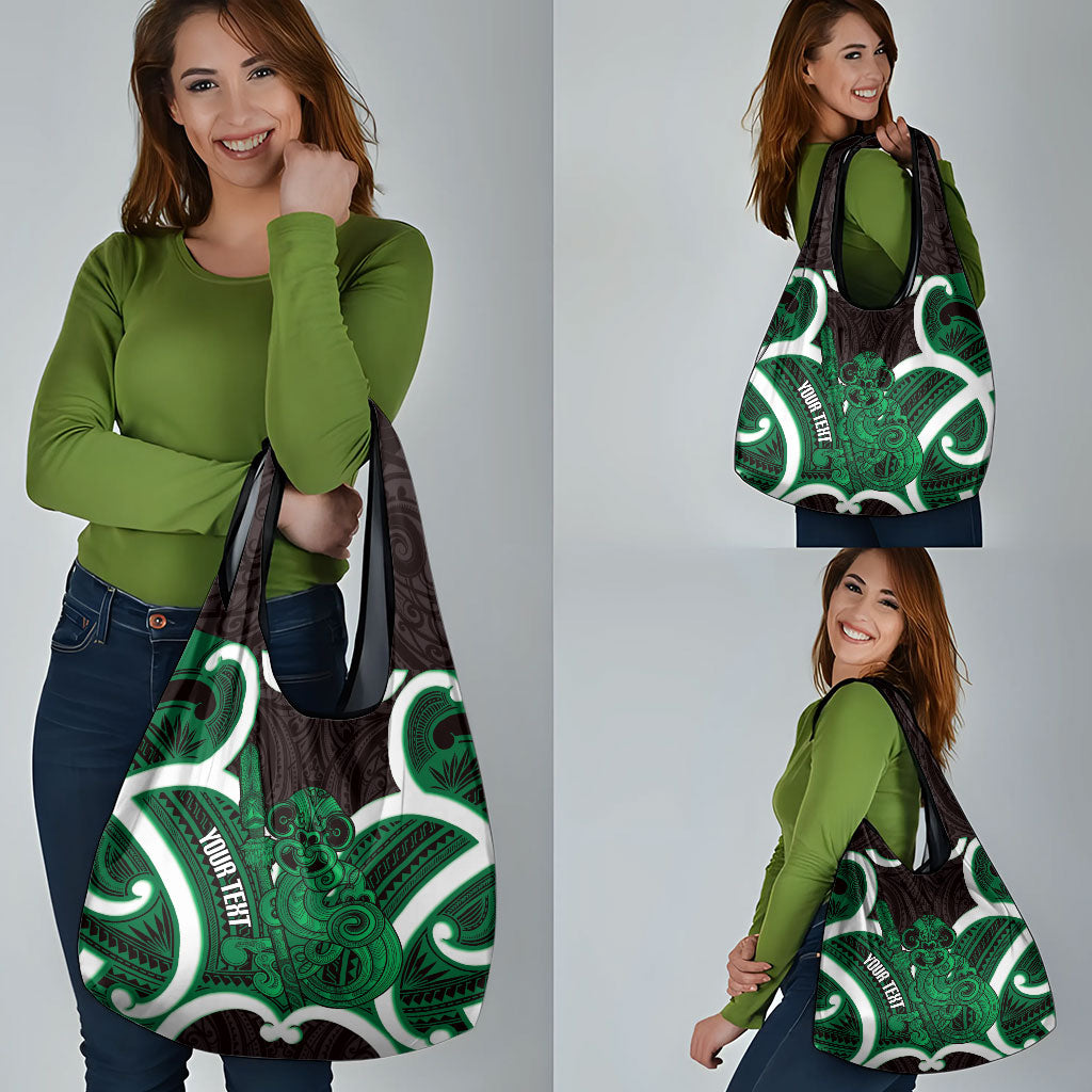 Kakariki Aotearoa Atua Tumatauenga Personalised Grocery Bag Maori God Of War Tiki With Taiaha LT14 - Polynesian Pride