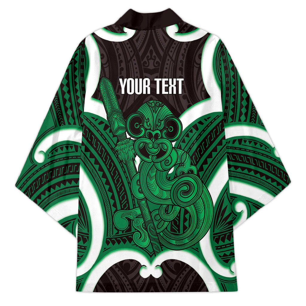 Kakariki Aotearoa Atua Tumatauenga Personalised Kimono Maori God Of War Tiki With Taiaha LT14 - Polynesian Pride