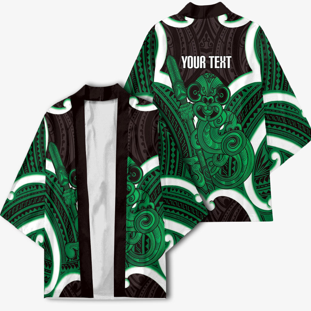 Kakariki Aotearoa Atua Tumatauenga Personalised Kimono Maori God Of War Tiki With Taiaha LT14 - Polynesian Pride