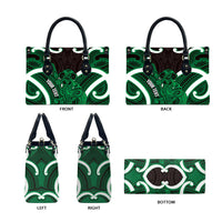 Kakariki Aotearoa Atua Tumatauenga Personalised Leather Bag Maori God Of War Tiki With Taiaha LT14 - Polynesian Pride