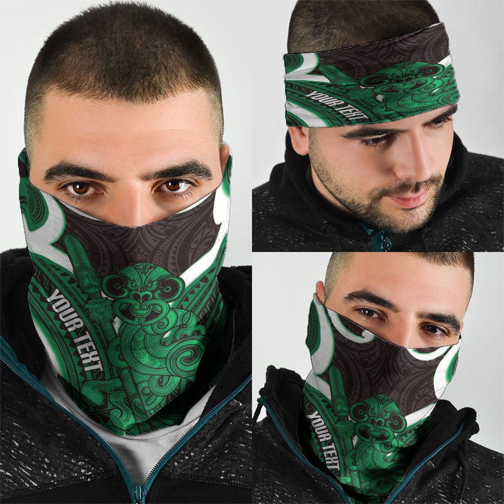 Kakariki Aotearoa Atua Tumatauenga Personalised Neck Gaiter Maori God Of War Tiki With Taiaha LT14 - Polynesian Pride