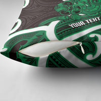 Kakariki Aotearoa Atua Tumatauenga Personalised Pillow Cover Maori God Of War Tiki With Taiaha LT14 - Polynesian Pride