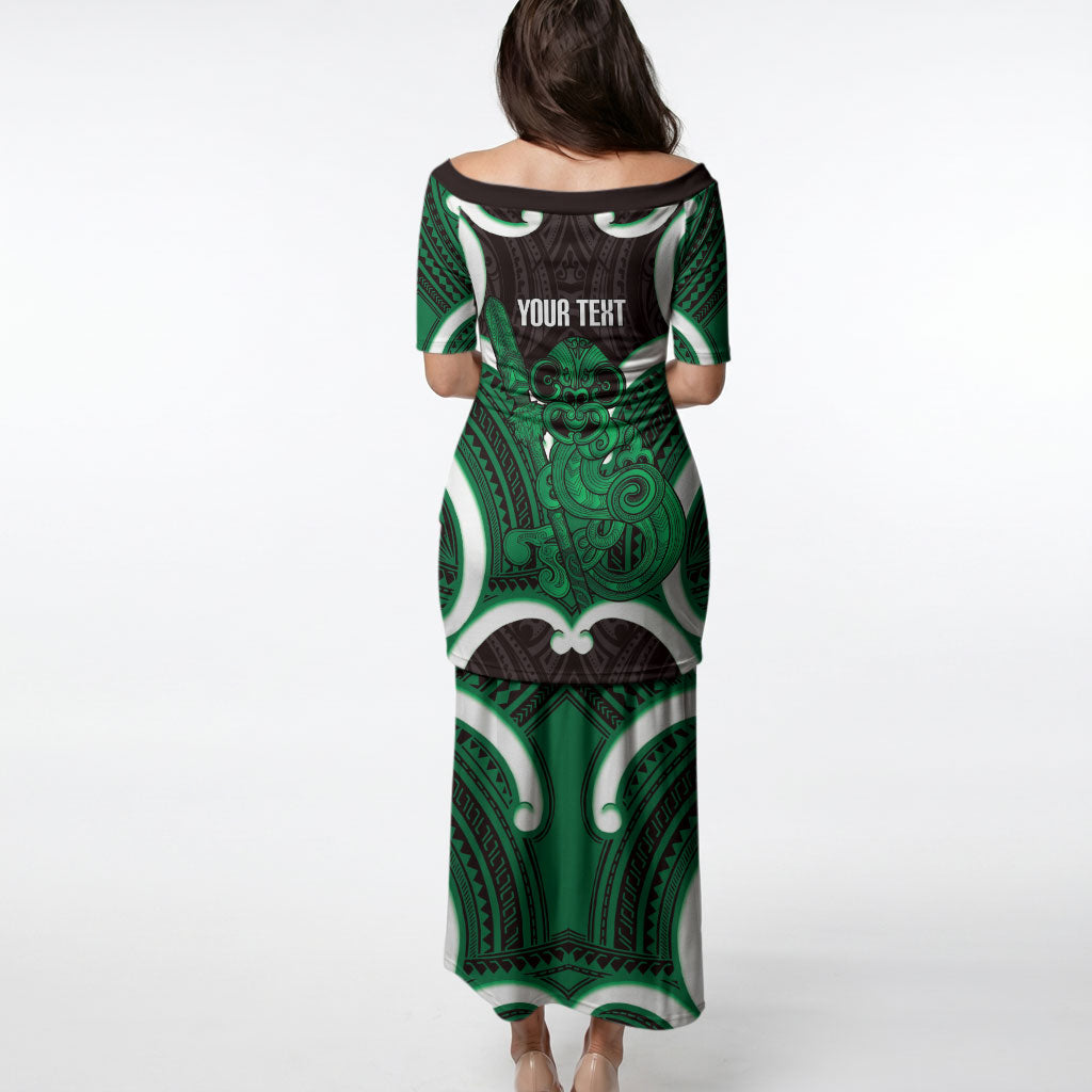 Kakariki Aotearoa Atua Tumatauenga Personalised Puletasi Maori God Of War Tiki With Taiaha LT14 - Polynesian Pride