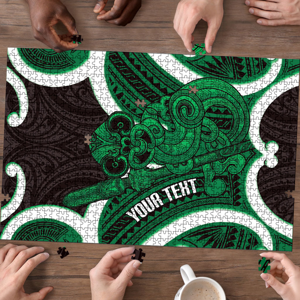 Kakariki Aotearoa Atua Tumatauenga Personalised Puzzle Maori God Of War Tiki With Taiaha LT14 - Polynesian Pride
