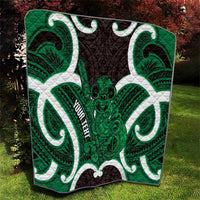 Kakariki Aotearoa Atua Tumatauenga Personalised Quilt Maori God Of War Tiki With Taiaha LT14 - Polynesian Pride