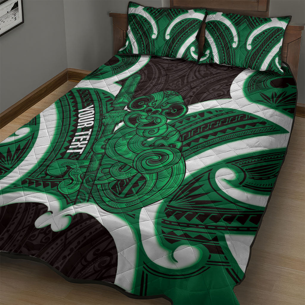 Kakariki Aotearoa Atua Tumatauenga Personalised Quilt Bed Set Maori God Of War Tiki With Taiaha LT14 - Polynesian Pride