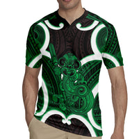 Kakariki Aotearoa Atua Tumatauenga Personalised Rugby Jersey Maori God Of War Tiki With Taiaha LT14 - Polynesian Pride