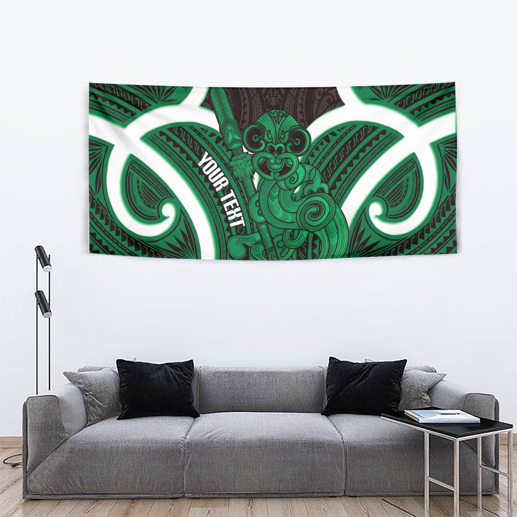 Kakariki Aotearoa Atua Tumatauenga Personalised Tapestry Maori God Of War Tiki With Taiaha LT14 - Polynesian Pride