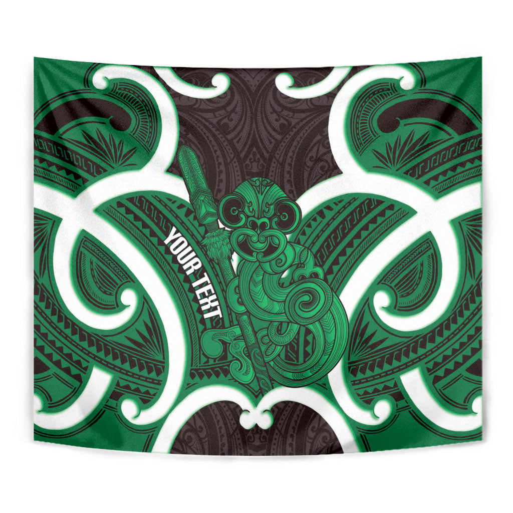 Kakariki Aotearoa Atua Tumatauenga Personalised Tapestry Maori God Of War Tiki With Taiaha LT14 - Polynesian Pride