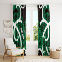 Kakariki Aotearoa Atua Tumatauenga Personalised Window Curtain Maori God Of War Tiki With Taiaha LT14 - Polynesian Pride