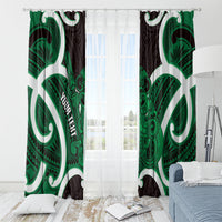 Kakariki Aotearoa Atua Tumatauenga Personalised Window Curtain Maori God Of War Tiki With Taiaha LT14 - Polynesian Pride