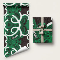Kakariki Aotearoa Atua Tumatauenga Personalised Wrapping Paper Maori God Of War Tiki With Taiaha LT14 58" × 23" Green - Polynesian Pride