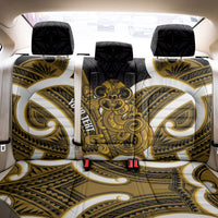 Kowhai Aotearoa Atua Tumatauenga Personalised Back Car Seat Cover Maori God Of War Tiki With Taiaha LT14 - Polynesian Pride