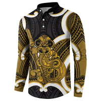 Kowhai Aotearoa Atua Tumatauenga Personalised Button Sweatshirt Maori God Of War Tiki With Taiaha LT14 - Polynesian Pride