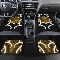 Kowhai Aotearoa Atua Tumatauenga Personalised Car Mats Maori God Of War Tiki With Taiaha LT14 Set 4pcs Yellow - Polynesian Pride