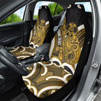 Kowhai Aotearoa Atua Tumatauenga Personalised Car Seat Cover Maori God Of War Tiki With Taiaha LT14 - Polynesian Pride