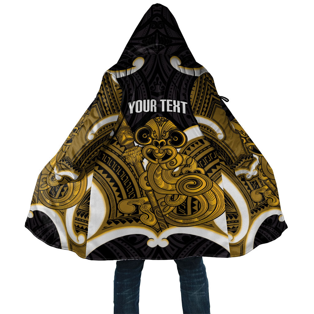 Kowhai Aotearoa Atua Tumatauenga Personalised Cloak Maori God Of War Tiki With Taiaha LT14 Unisex Yellow - Polynesian Pride