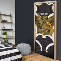 Kowhai Aotearoa Atua Tumatauenga Personalised Door Cover Maori God Of War Tiki With Taiaha LT14 - Polynesian Pride