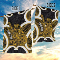 Kowhai Aotearoa Atua Tumatauenga Personalised Garden Flag Maori God Of War Tiki With Taiaha LT14 - Polynesian Pride