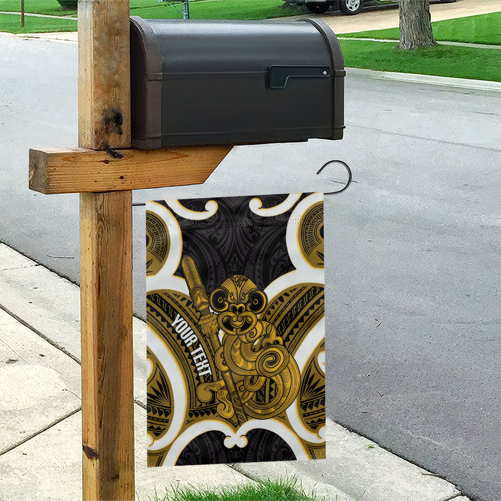 Kowhai Aotearoa Atua Tumatauenga Personalised Garden Flag Maori God Of War Tiki With Taiaha LT14 - Polynesian Pride