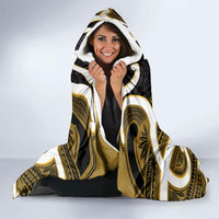 Kowhai Aotearoa Atua Tumatauenga Personalised Hooded Blanket Maori God Of War Tiki With Taiaha LT14 - Polynesian Pride